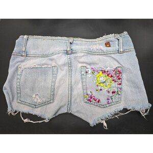 Bongo Juniors Cut-off Denim Shorts With Floral Embroidery Size 7 JJ4017